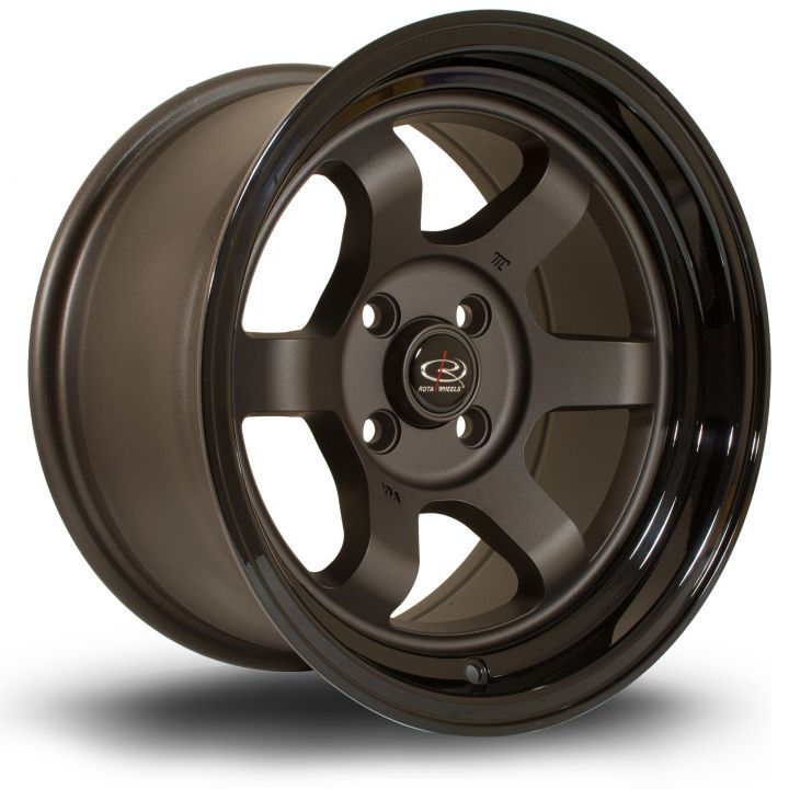 Rota Wheels<br>Grid-Max Flat Gunmetal + Black Lip (15x8)